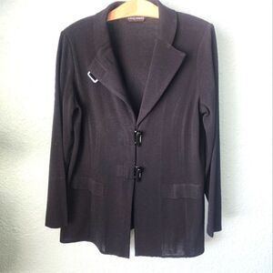 Ming Wang horn hook shoulder pads blazer cardigan